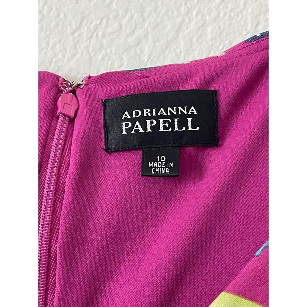 Adrianna Papell Floral Ruched Sheath Dress Size‎ 10 Pink Blue Cocktail Wedding - Picture 5 of 17